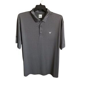 Callaway golf polo men’s Size XXL black gray striped short sleeve athletic